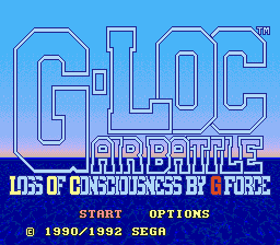 G-LOC: Air Battle title screen for Sega Mega Drive